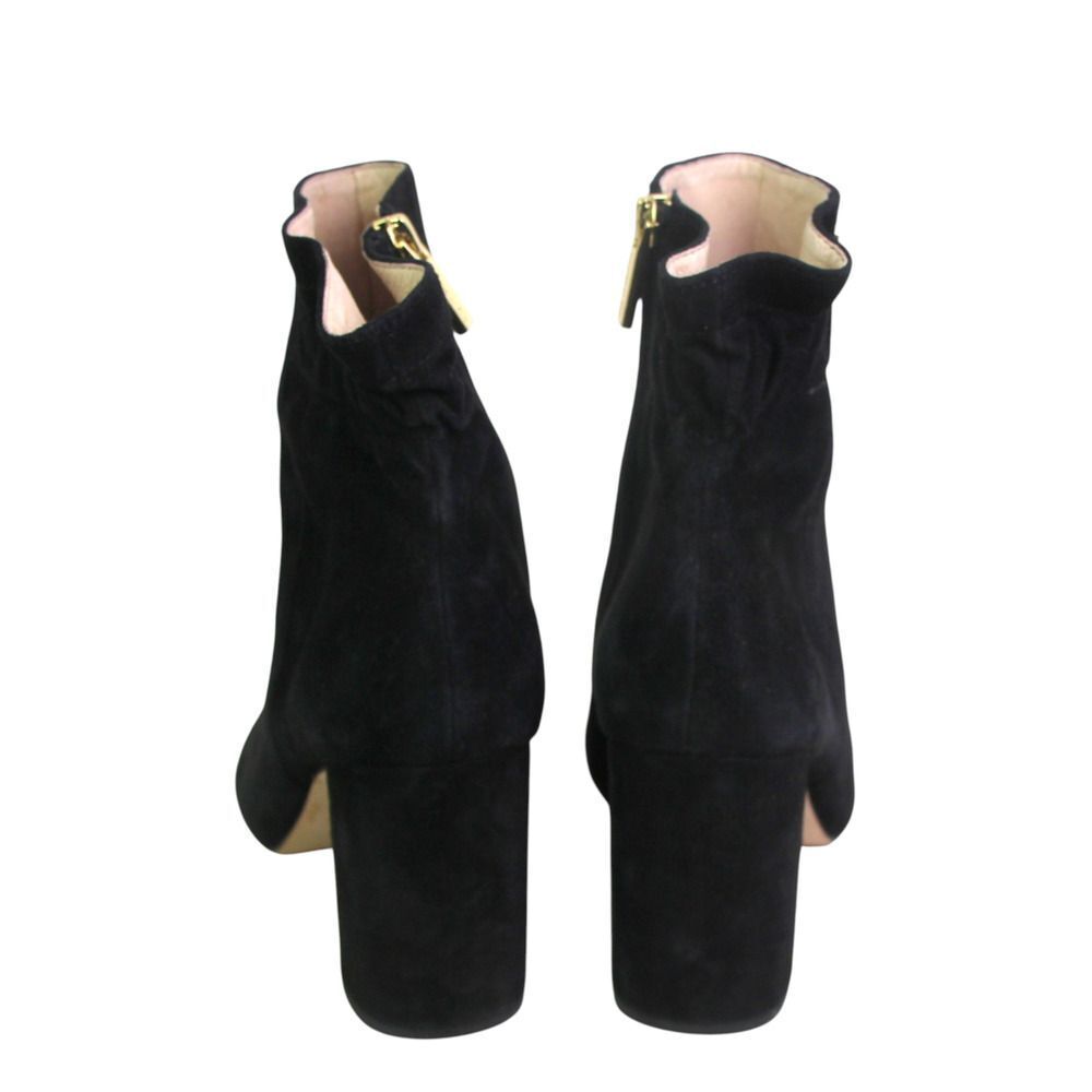 Louise et Cie BLACK REAL LEATHER SUEDE HIGH HEEL POINTED ZIP ANKLE BOOTS Sz 10M - Picture 5 of 15